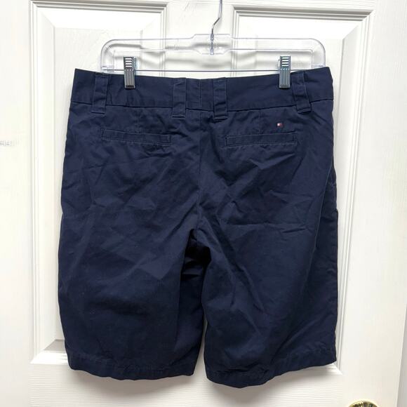 Tommy Hilfiger 100% Cotton Shorts, Navy Blue High Waist Chinos, Women's Size 8 - Picture 2 of 6
